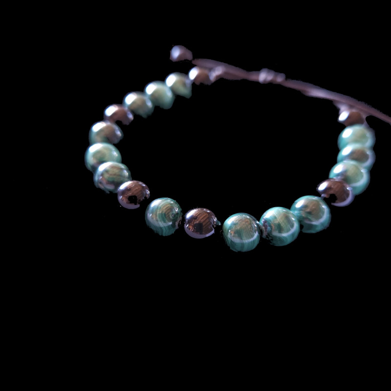 Pulsera ELL Malaquita y Ónix