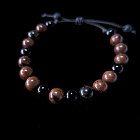 Pulsera HARMONY Obsidiana Caoba