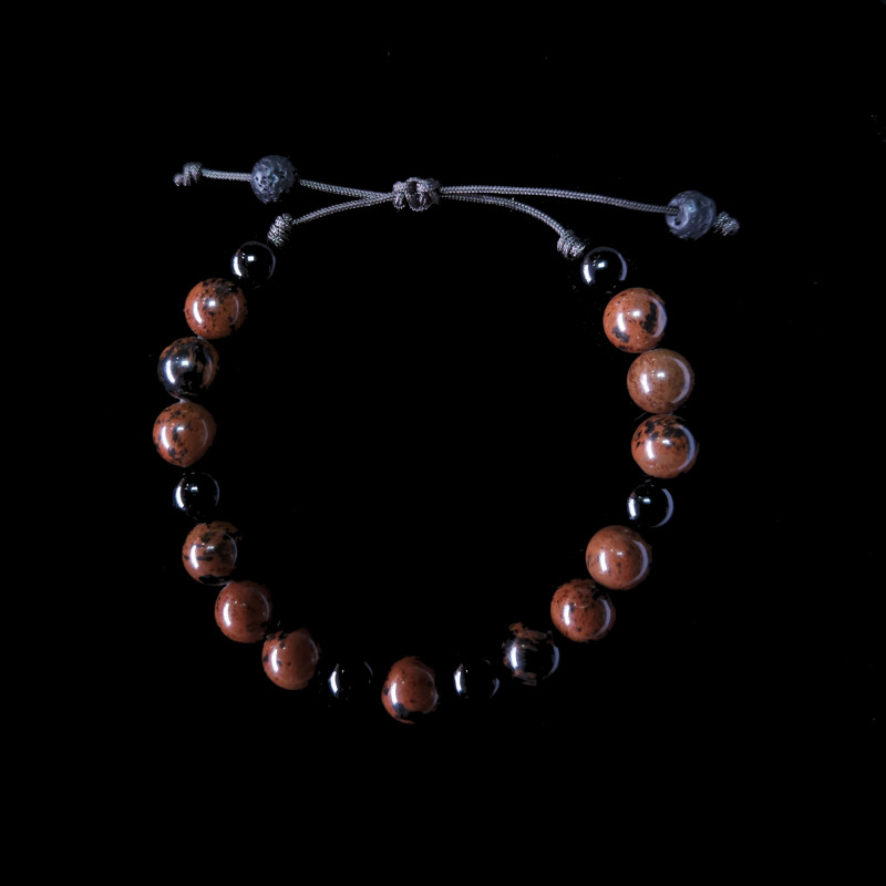 Pulsera HARMONY Obsidiana Caoba